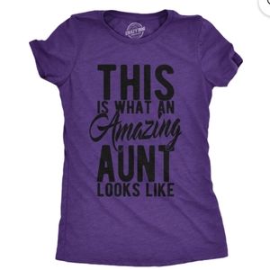 Crazy Dog T-shirts Purple "This is What an Amazing Aunt Looks Like" Top Sz Lg